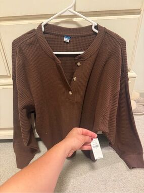 NWT old navy waffle long sleeve henley